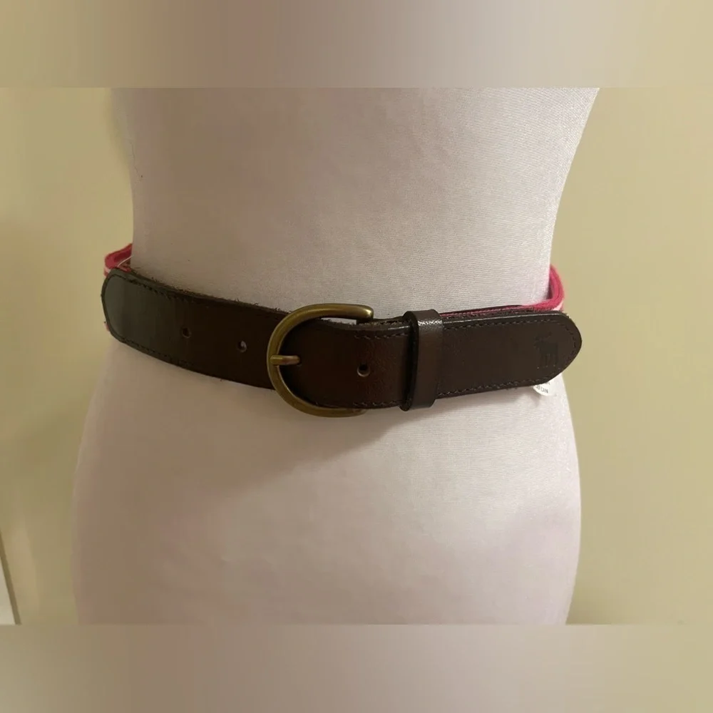 Abercrombie kids brown, pink and white belt​​​​​​​​​